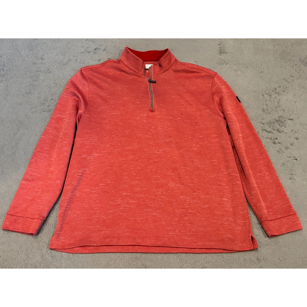 Greg Norman Mens XXL Red Space Dye Quarter Zip Pullover Golf Sweater Mock Neck